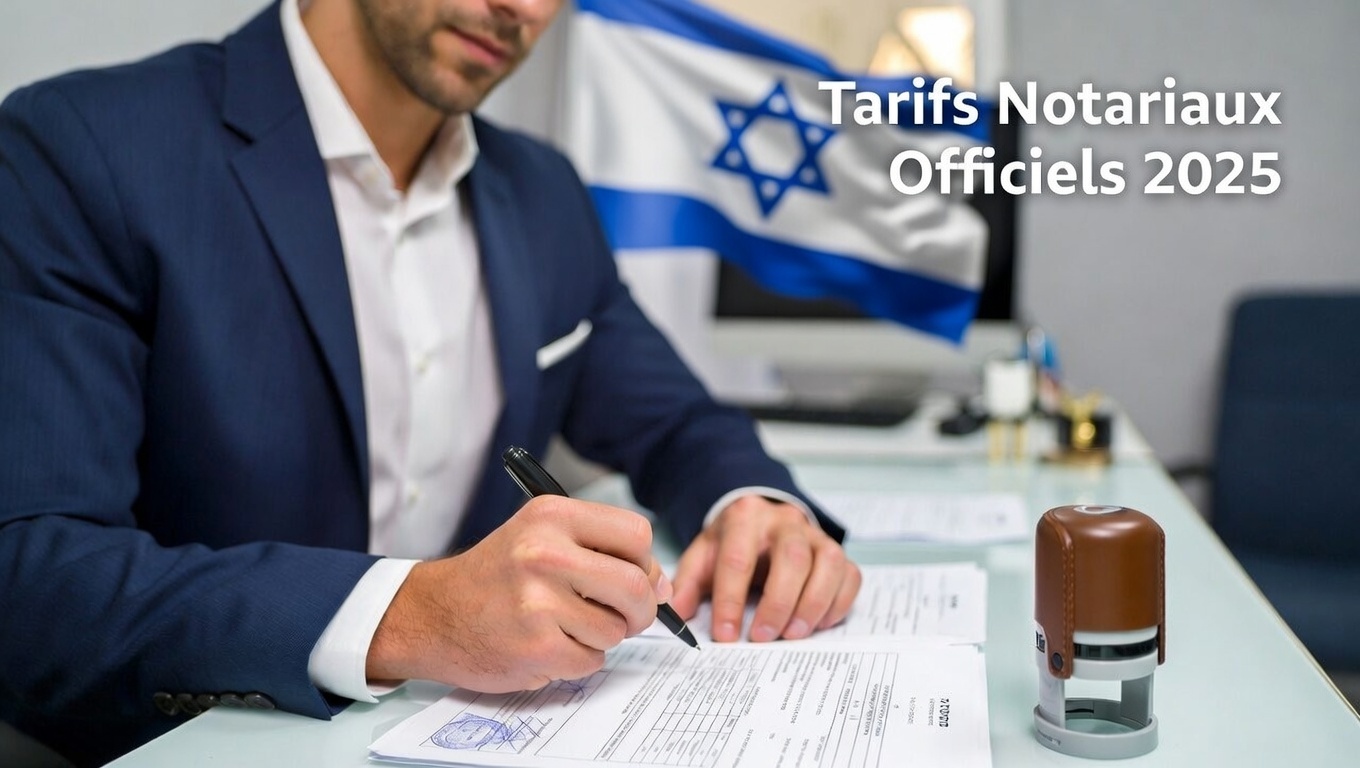 Tarifs Notariaux pour 2026 en Israël – Barème Officiel Mis à Jour
